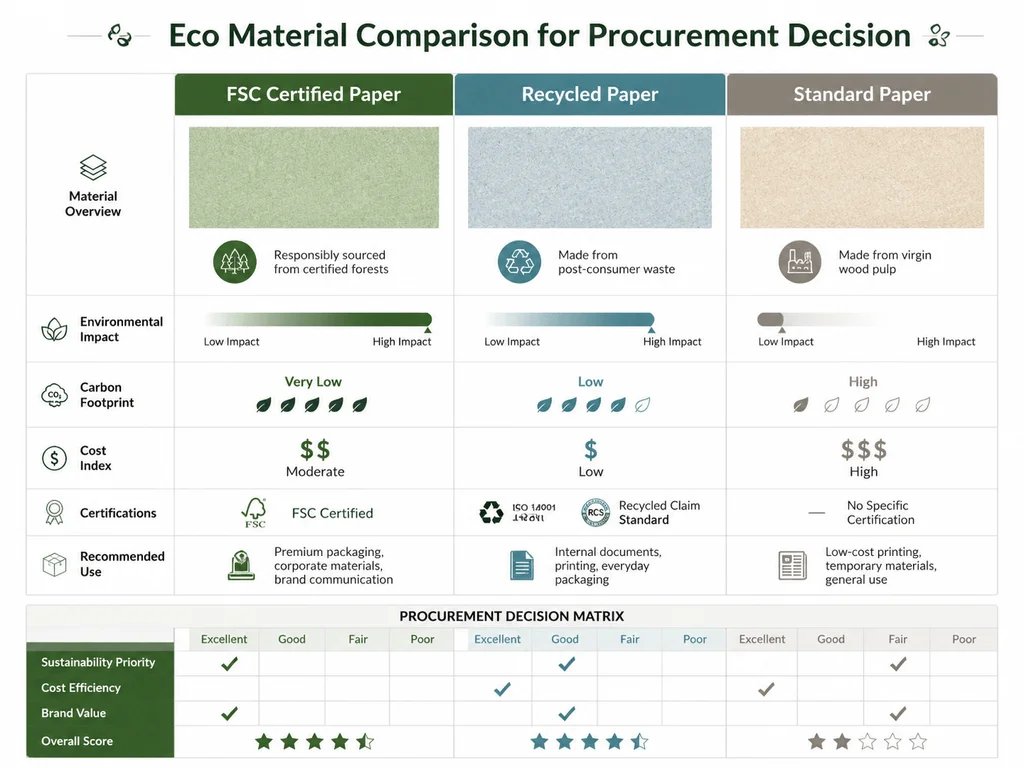 Compare material tiers